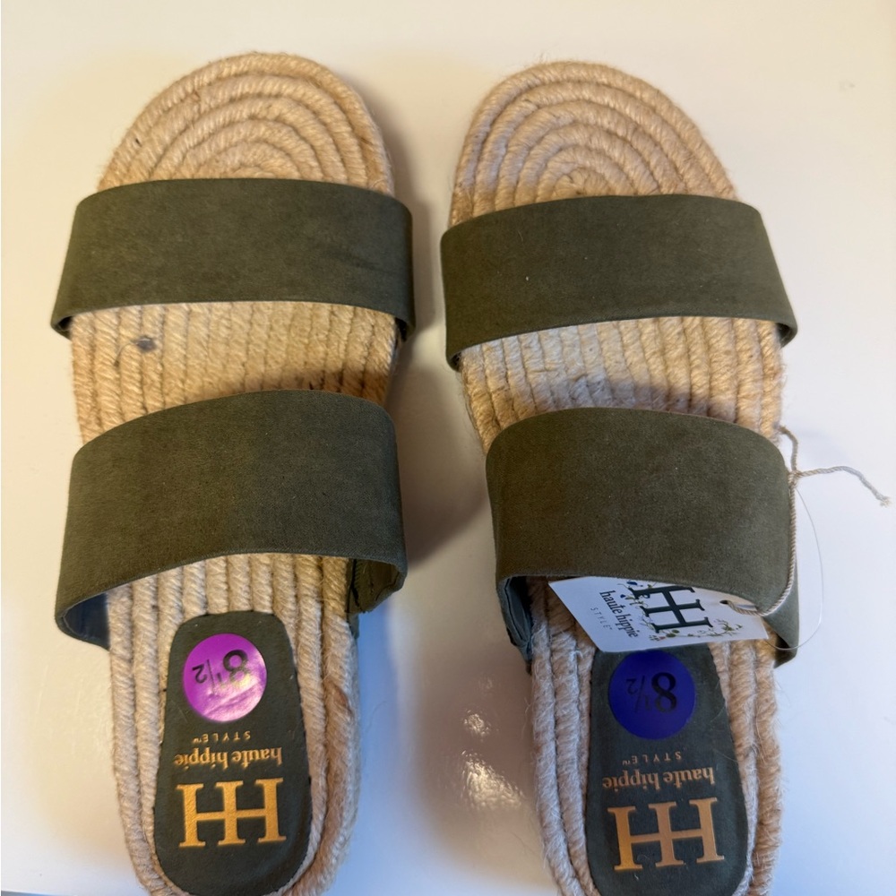 Haute Hippie Olive Green Sandals